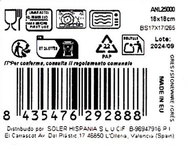 La Mediterranea Bol Elite Brillo 18 x 18 cm (24 Unidades)