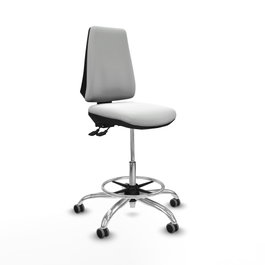 PIQUERAS Y CRESPO Taburete Elche AS Bali blanco con base cromada