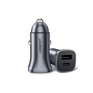 Ugreen Cargador de Coche 24W con USB-C y USB-A Gris 30780 Ugreen Cargador de Coche 24W con USB-C y USB-A Gris 30780