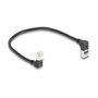 DeLOCK Cable de red RJ45 Cat.6a S/FTP Slim 90° 0,25 m Negro