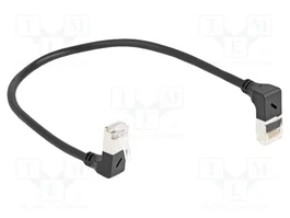 DeLOCK Cable de red RJ45 Cat.6a S/FTP Slim 90° 0,25 m Negro