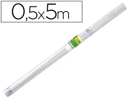 Liderpapel Rollo plástico adhesivo 0.50x5 m para forrar libros removible