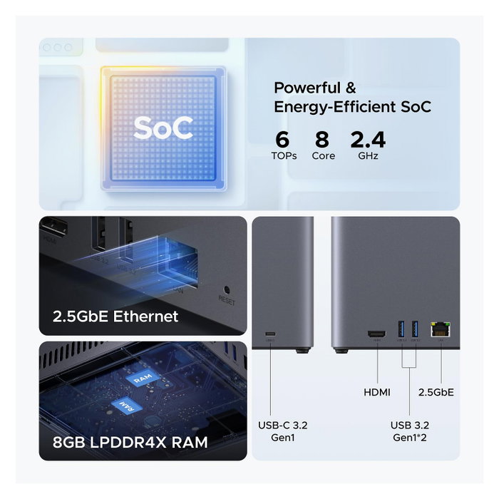 UGREEN DH4300 Plus NAS de 4 bahías con 8 GB RAM