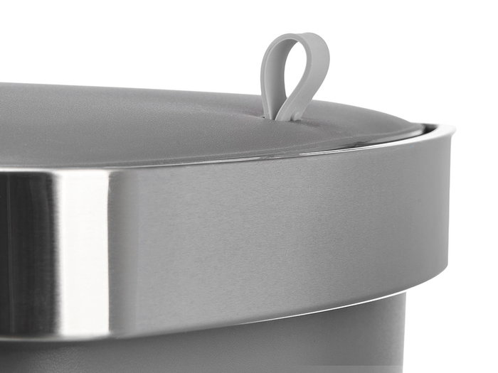 Kinvara Papelera de Pedal con Ruedas 35 Litros, Acero/Plástico, Blanco/Acero, Dimensiones 38 x 55 x 29 cm (Set de 6)