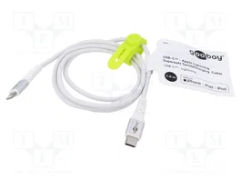 GOOBAY Cable USB 2.0 de Apple Lightning a USB C, 1m, 60W