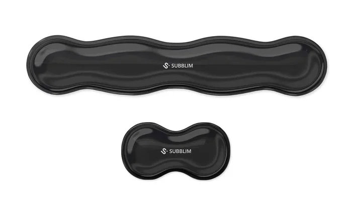 Subblim Pack Ergo Crystal Flex Reposamuñecas para Teclado y Ratón Negro