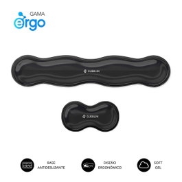 Subblim Pack Ergo Crystal Flex Reposamuñecas para Teclado y Ratón Negro