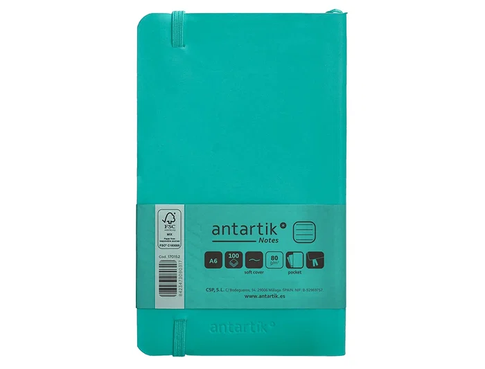 Antartik Cuaderno A6 Tapa Blanda Rayas Turquesa 100 Hojas 80 gr FSC Antartik Cuaderno A6 Tapa Blanda Rayas Turquesa 100 Hojas 80 gr FSC