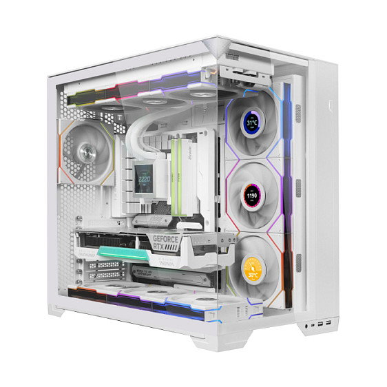 Lian Li Uni Fan TL120 LCD Reverse Blade Wireless Blanco