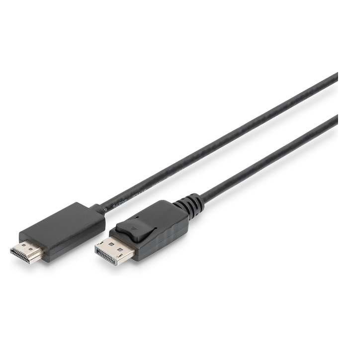 DIGITUS Cable Adaptador DisplayPort a HDMI 2m 4K 60Hz Negro