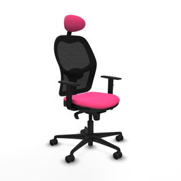 PIQUERAS Y CRESPO Silla de oficina Jorquera Rosa y Negra