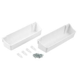 Emuca Lote de 2 bandejas auxiliares, longitud 350mm, Plástico, Blanco