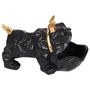 Home Deco Factory Vaciabolsillos Bulldog Negro Galerie Escultura para Llaves Monedas 30x16x18 cm