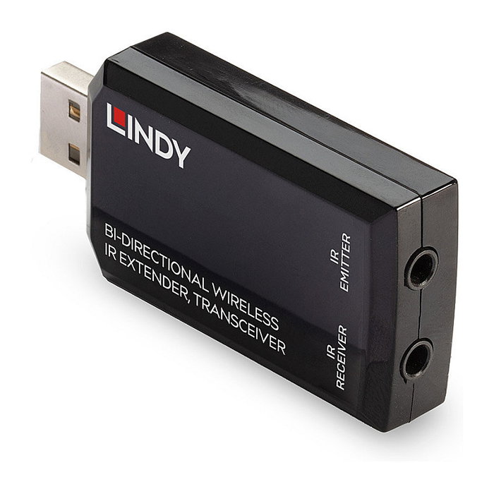 Lindy Extensor IR Inalámbrico Bidireccional 38331, Transceptor, Cable de 1.5 m, Rango 150 m, 20-60 kHz, USB, Negro