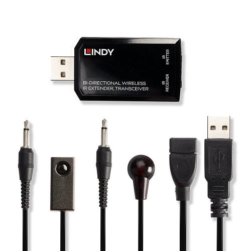 LINDY 38331 Extensor de señales AV Transmisor y receptor, Negro