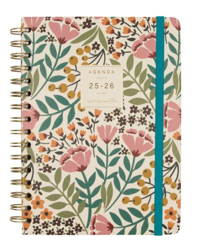 Finocam Agenda Escolar 2025-2026 Moniquilla E10-155x212 Semana Vista Horizontal Jardín A5 Tapa Dura Goma Elástica