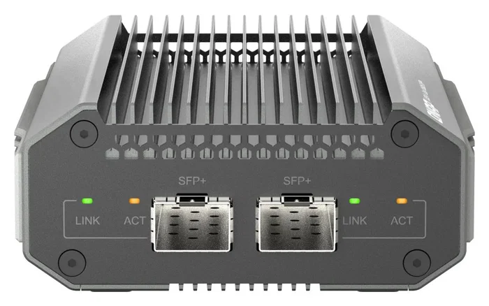 QNAP QNA-UC10G2SF Adaptador de Red Ethernet 10 GbE USB Tipo C con 2 Puertos SFP+, Negro - para PC, NAS, Windows, Mac