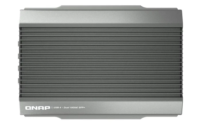 QNAP QNA-UC10G2SF Adaptador de Red Ethernet 10 GbE USB Tipo C con 2 Puertos SFP+, Negro - para PC, NAS, Windows, Mac