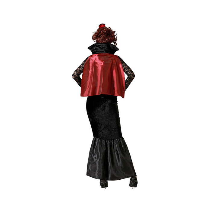 Disfraz de Vampiresa para Mujer con Vestido Negro y Capa Talla XL Disfraz de Vampiresa para Mujer con Vestido Negro y Capa Talla XL