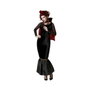 Disfraz de Vampiresa para Mujer con Vestido Negro y Capa Talla XL