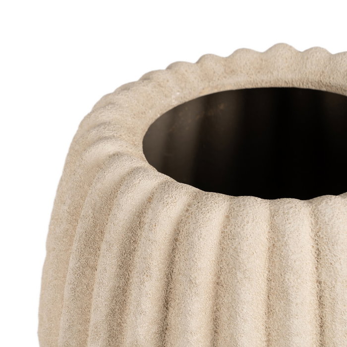 Jarrón Beige Cerámica Decoración 29 X 29 X 50 cm