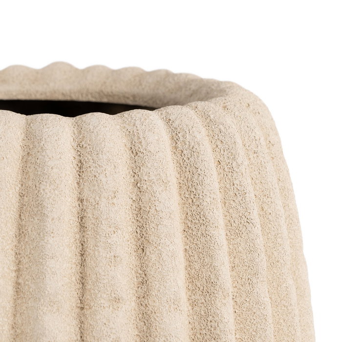 Jarrón Beige Cerámica Decoración 29 X 29 X 50 cm