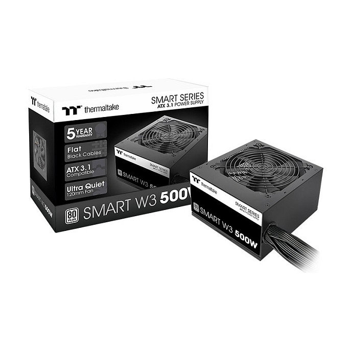 Thermaltake Smart W3 ATX12V 3.1 80+ Fuente de Alimentación 500W, No Modular