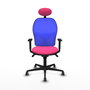PIQUERAS Y CRESPO Silla de oficina Jorquera con mecanismo sincro, Rosa y Azul