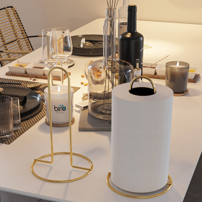 Aberto Design Toallero de Papel de Metal Dorado para Cocina, Soporte Resistente y Elegante