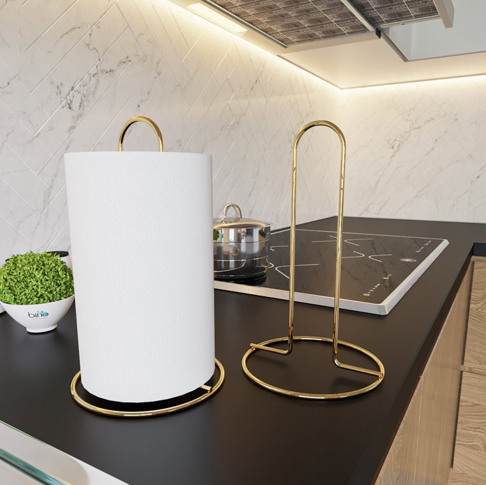 Aberto Design Toallero de Papel de Metal Dorado para Cocina, Soporte Resistente y Elegante