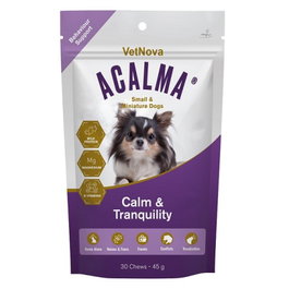 Vetnova Acalma, Golosinas Calmantes para Perros de Razas Pequeñas y Miniatura, 30 Compuestos Masticables