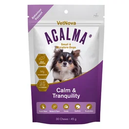 Vetnova Acalma, Golosinas Calmantes para Perros de Razas Pequeñas y Miniatura, 30 Compuestos Masticables