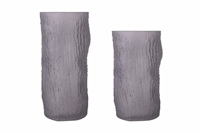 DKD Home Decor Jarrón Moderno Gris Cristal 14 x 31.5 x 14 cm