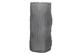 DKD Home Decor Jarrón de Cristal Mate Gris 14x14x31,5 cm