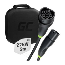 Green Cell Cable de carga para coche eléctrico Tipo 2 22KW 32A 5m Negro