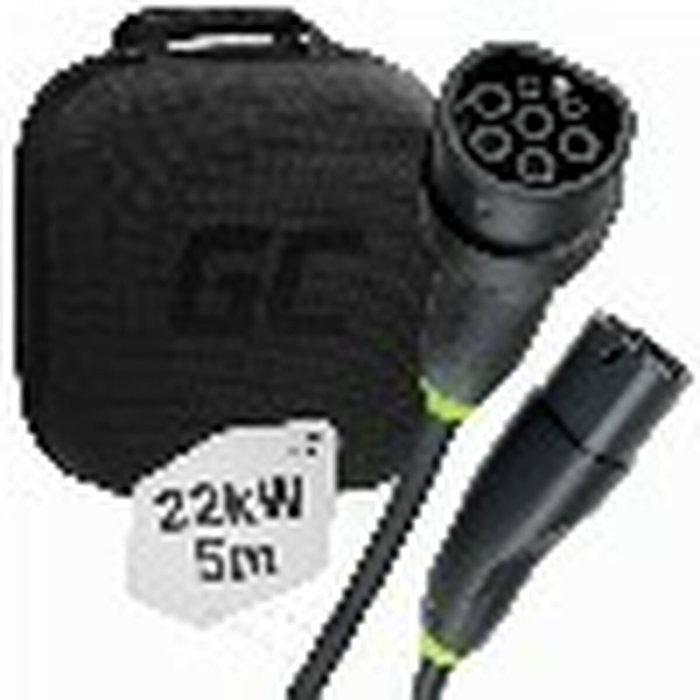 Green Cell Cable de carga para coche eléctrico Tipo 2 22KW 32A 5m Negro