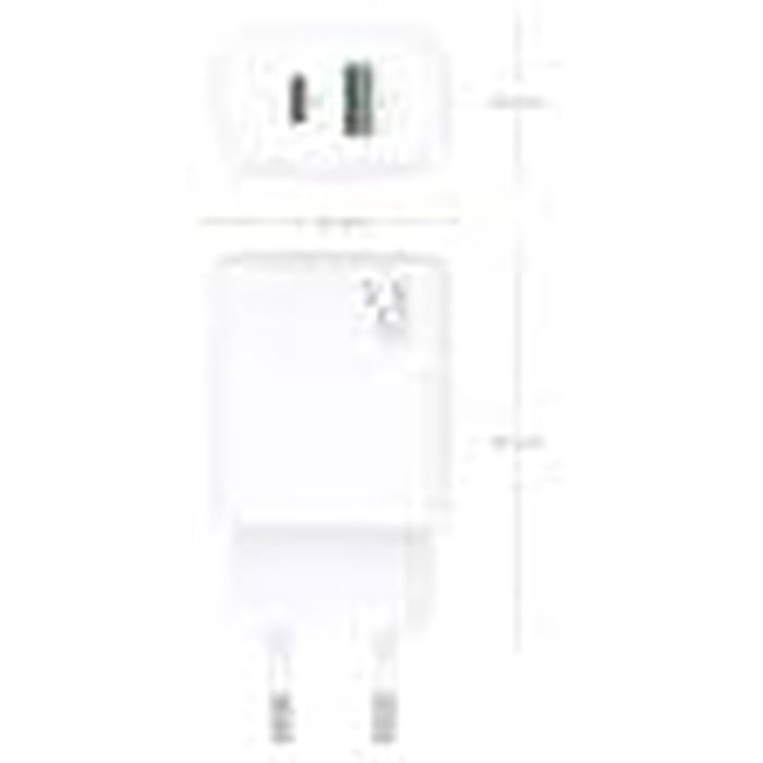 Aisens Cargador GaN 20W con USB-C PD3.0 y USB-A QC3.0, Blanco