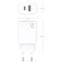 Aisens Cargador GaN 20W con USB-C PD3.0 y USB-A QC3.0, Blanco