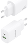 Aisens Cargador GaN 20W con USB-C PD3.0 y USB-A QC3.0, Blanco