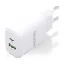 AISENS Cargador GaN 20W con USB-C PD3.0 y USB-A QC3.0 Blanco