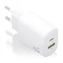 Aisens Cargador GaN 20W con USB-C PD3.0 y USB-A QC3.0, Blanco