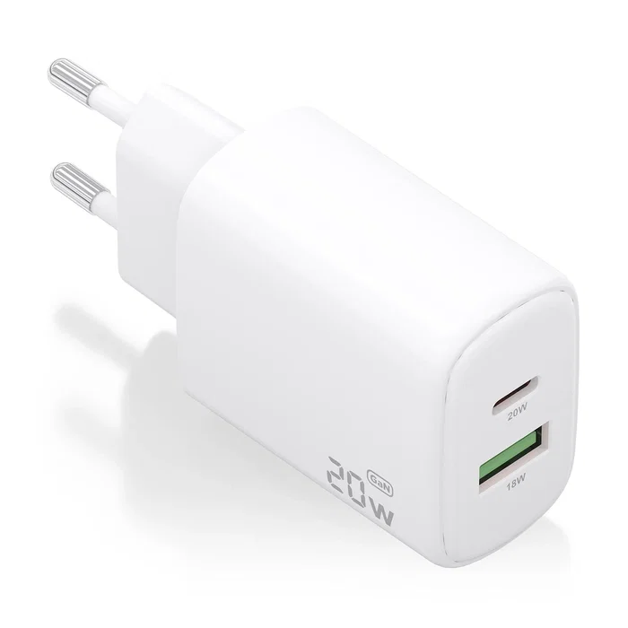 AISENS Cargador GaN 20W con USB-C PD3.0 y USB-A QC3.0 Blanco AISENS Cargador GaN 20W con USB-C PD3.0 y USB-A QC3.0 Blanco