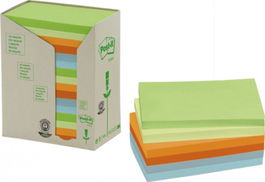 Post-It PACK 16 BLOCS Notas Adhesivas Recicladas 100 HOJAS 76x127MM Colores Surtidos Pastel 7100259665