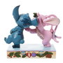 Enesco Figura Decorativa Jim Shore Disney Lilo & Stitch (Angel y Stitch con Muérdago Navideño), Esculpida y Pintada a Mano en Piedra Fundida, 15 x 7.5 x 10 cm