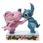 Enesco Figura Decorativa Jim Shore Disney Lilo & Stitch (Angel y Stitch con Muérdago Navideño), Esculpida y Pintada a Mano en Piedra Fundida, 15 x 7.5 x 10 cm