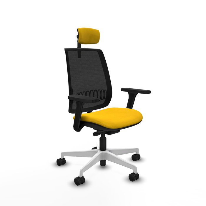 PIQUERAS Y CRESPO Silla de oficina Alares traslack malla negra bali amarillo PIQUERAS Y CRESPO Silla de oficina Alares traslack malla negra bali amarillo