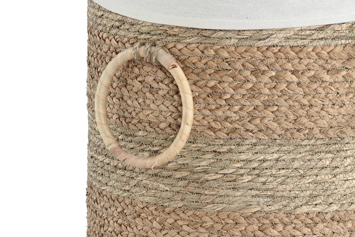 DKD Home Decor Cesta Tropical Seagrass Natural Crema 40 x 48 x 39 cm Set de 2