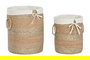 DKD Home Decor Cesta Tropical Seagrass Natural Crema 40 x 48 x 39 cm Set de 2