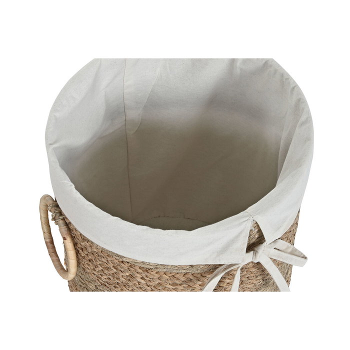 DKD Home Decor Set de 2 Cestas de Seagrass y Tela Natural