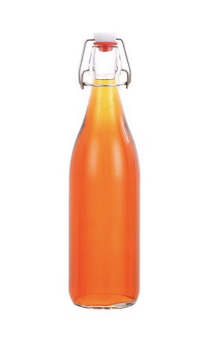 La Mediterranea Botella de Vidrio Transparente 1 L con Medidas 8.6x8.6x31 cm (12 Unidades)